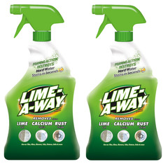 Lime-A-Way Bathroom Cleaner Spray, 32Oz, Removes Lime Calcium Rust (2 Pack)