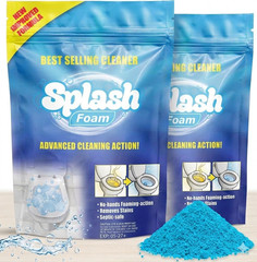 2X Splash Foam Toilet Cleaner Self Activating Cleaning Powder Exp 05-27+