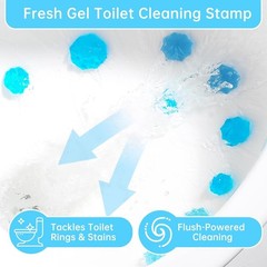 Continuous Freshness with 6 Toilet Gel Cleaning Stamps – No Scrubbing Needed