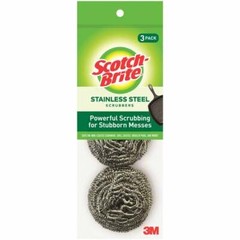 (8-3/pk)-3M Scotch-Brite Stainless Steel Scouring Pad, Dishes, Cleaning. 214C