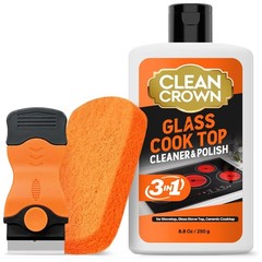 Ceramic Cooktop Cleaner Kit Glass Top Stove Scraper Pad 8.8oz 3-in-1