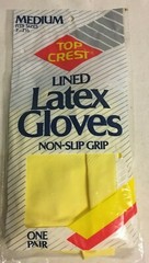 Top Crest Lined Non-Slip Grip Latex Gloves Size Medium 7-7 1/2 NIP!