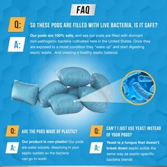 Septic Tank Treatment Pods – 12 Dissolving Packets for Clogs Odor Control