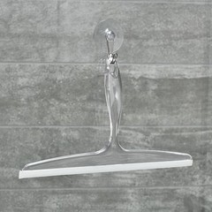 Clear Plastic Bath Squeegee for Shower Glass with Suction Cup Hook Holder
