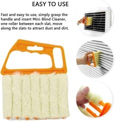 Compact Window Blind Cleaning Brush – 7 Slat Ergonomic Tool for Easy Dusting