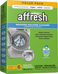 Affresh Dishwasher Cleaner Tablets, Odor & Limescale Removal, 6 Month Supply