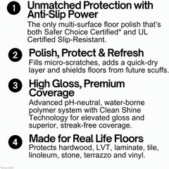 Multi Surface Floor Finish 64Oz | Cleaner & Polish to Use on Hardwood, Laminate,