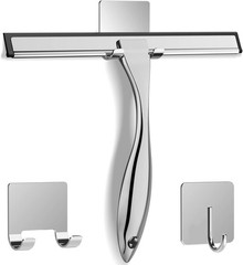 Stainless Steel Shower Squeegee with Adhesive Hook Window Glass Cleaner