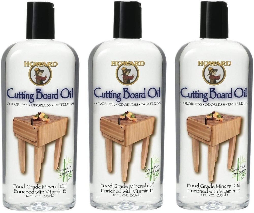 Howard Products BBB012 Butcher Block and Cutting Board Oil, 12-Ounce (3-Pack)