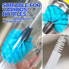 Holikme 5 Pack Bottle Brush Cleaner Set, 14″ Long Handle Stainless Steel Bo