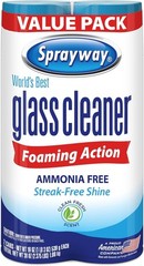 Sprayway Glass Cleaner Foaming Aerosol Spray, 19oz, Pack of 2