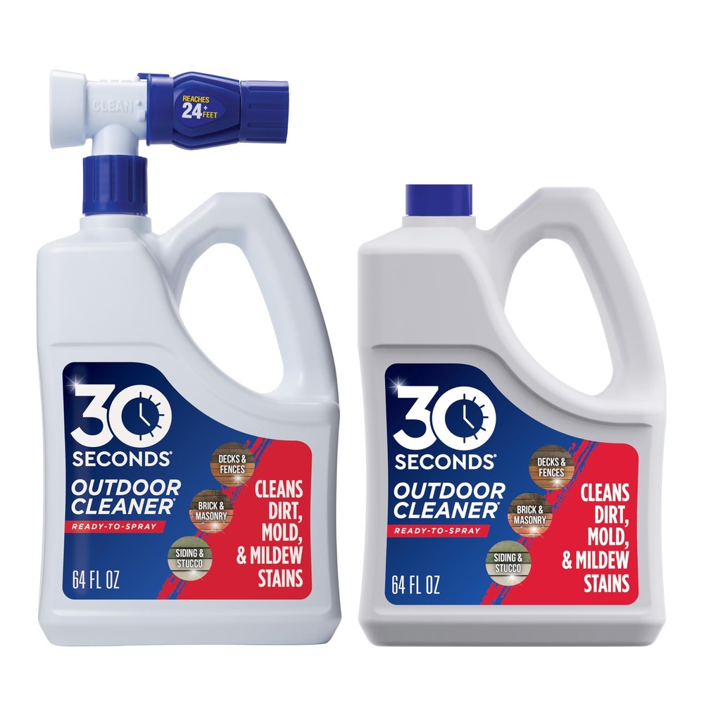 30 SECONDS Outdoor Cleaner 2 Pack with Hose End Sprayer Cleans Stains from Algae