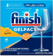 Gelpacs Dishwasher Detergent, Orange Scent, 84 Count