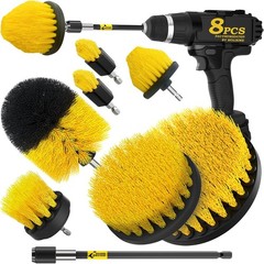 8 Pcs Drill Brush Attachment Set, Power Cleaning Scrub Brush Kit with Extend Lon