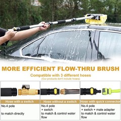 70″ RV Wash Brush with Long Handle & Soft Bristle Head for Cars, Boats, Solar