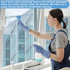 AMERWASH PLUS Window Squeegee Washing Kit for Shower Glass Door, Mirror and W…