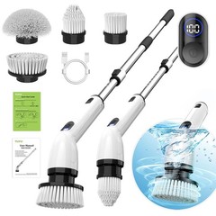 TUYU Electric Spin Scrubber, Full-Body IPX7 Waterproof Bathroom Scrubber with Po