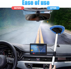 Windshield Cleaning Tool, Car Window Cleaner with Extendable Long Handle and 4