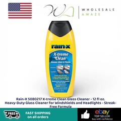 Rain-X X-treme Clean Glass Cleaner 12oz Heavy-Duty Streak-Free Window Spray