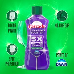 Cascade Rinse Aid Clean & Dry Booster 30.5 oz Dishwasher Spot & Film Fighter
