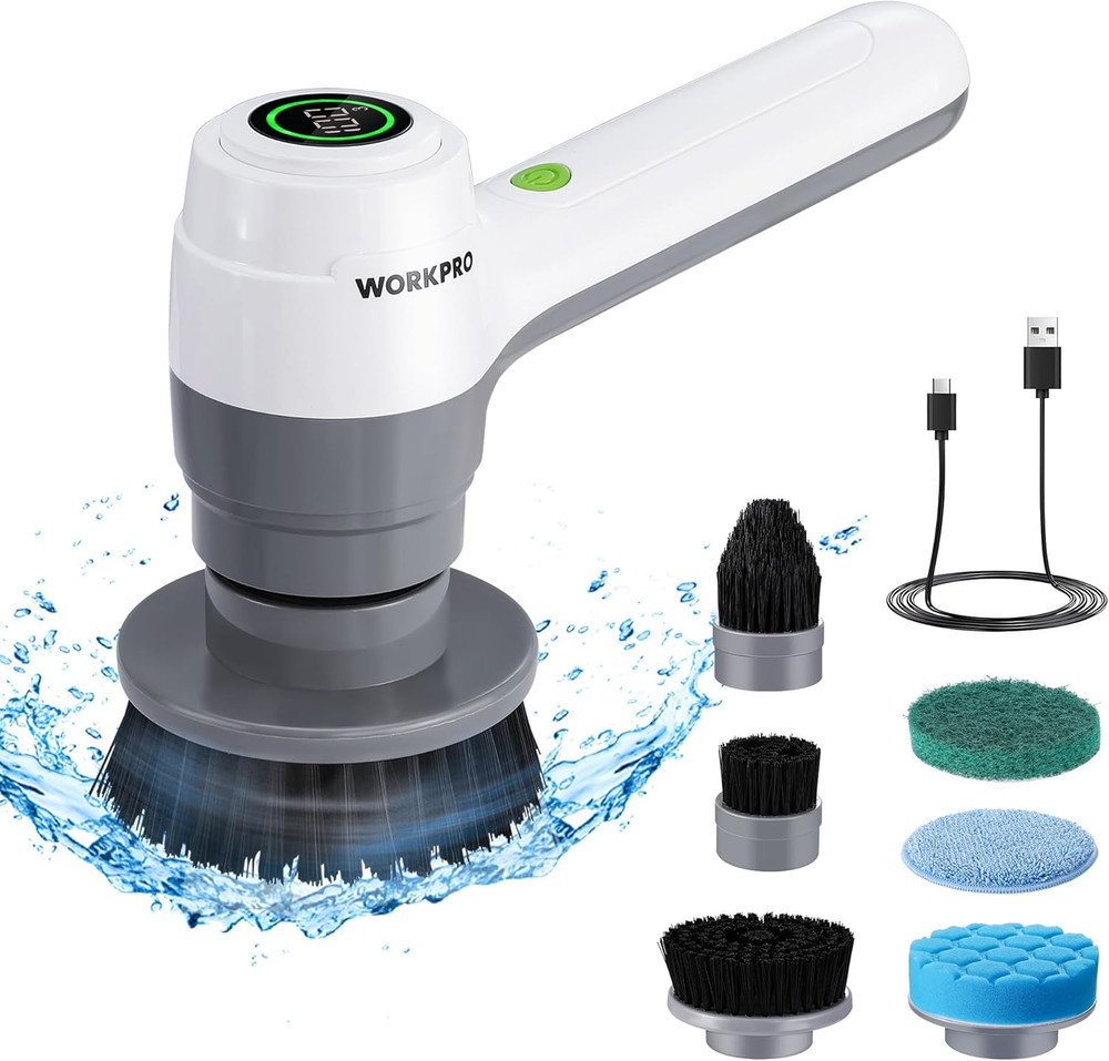 Cepillo electrico spin 8v 3 velocidades 6 cabezales impermeable bano cocina vent