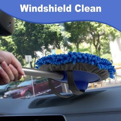 62 Microfiber Car Wash Brush With Long Handle Car Washing Mop Kit Mitt Sponge C