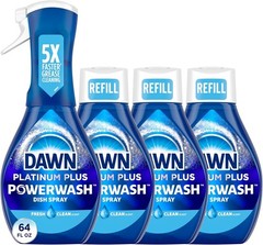 4 Pack Dawn Powerwash Dish Soap Starter Kit + 3 Refills, Fresh, 4×16 Fl Oz