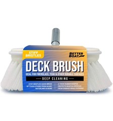 Stiff Boat Deck Brush, Heavy-Duty Marine Brush Head, 8″ Firm Bristle with Bum…