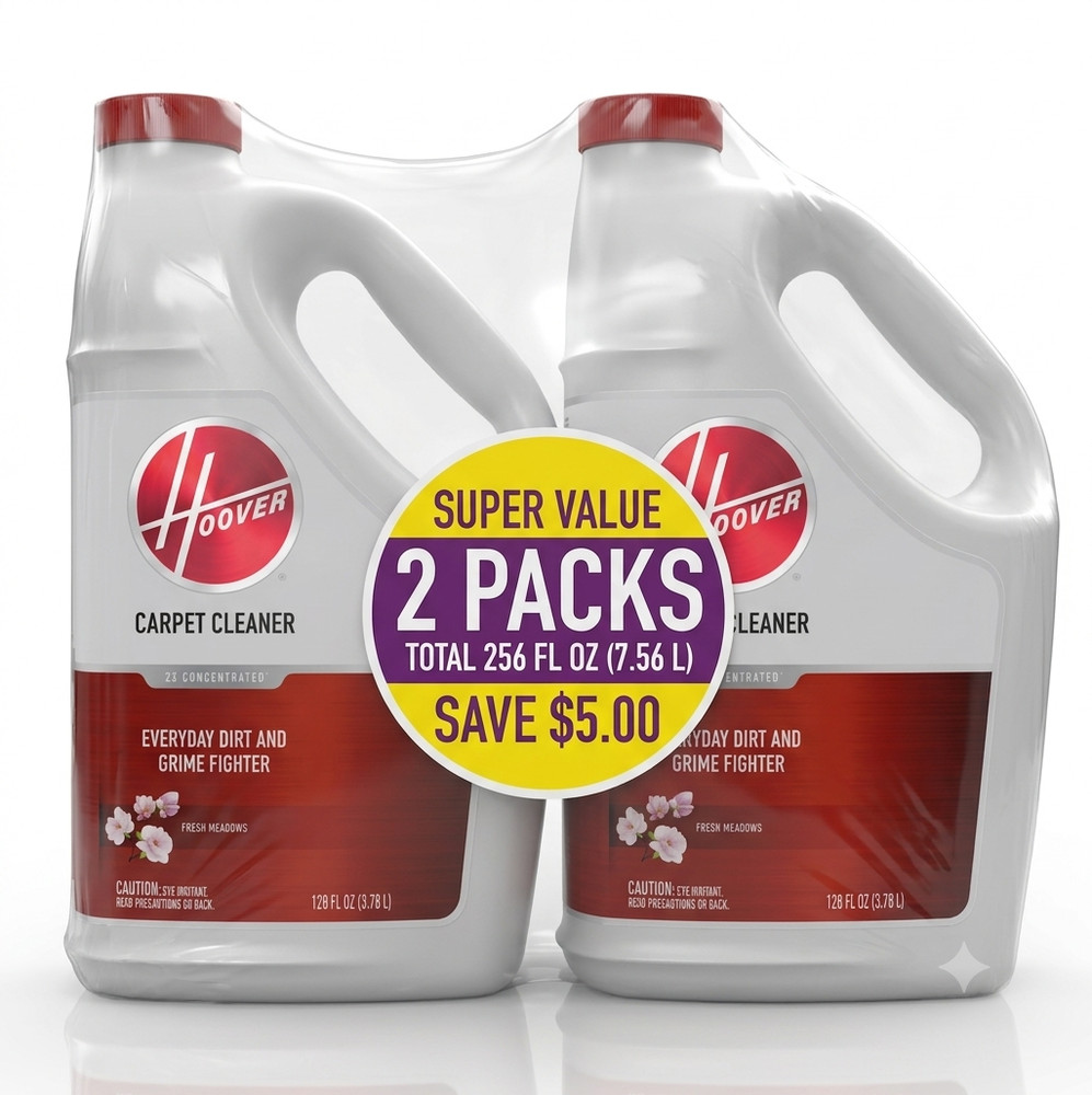 2 packs Hoover Everyday Carpet Cleaner Solution Fresh Meadows Scent for Carpet