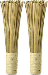 2 Pcs 12 Inches Bamboo Wok Brush Bamboo Kitchen Cleaning Brush Pot Scraper Scrub