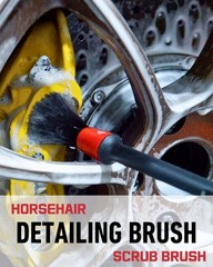 4 Pack Long Handle Wheel Brush Kit – Soft & Stiff Tire Cleaning Brushes, Durable
