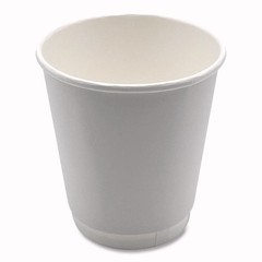 Boardwalk DW10HCUPPK 10 oz Double-Walled Paper Hot Cups – White (25/PK) New