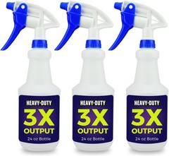 3 Pack 24 Oz Heavy Duty Spray Bottles High Output For Cleaning Detailing