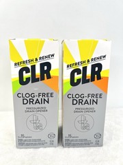 Lot 2 CLR Brand Clog-Free Drain Opener, Chemical-Free Pressurized Air Canister