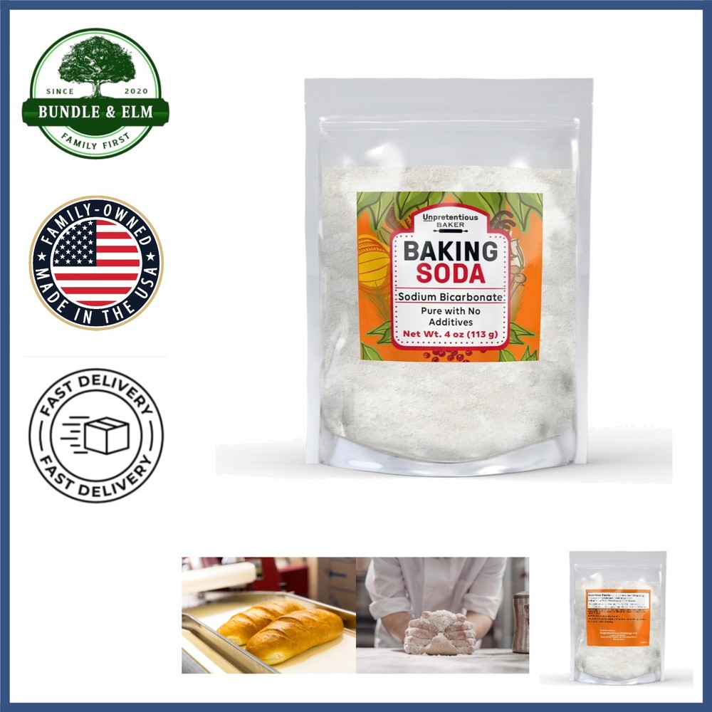 4 Ounce Unscented Baking Soda, Ideal for Baking and Cooking Applications
