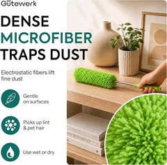 Lightweight 55-Inch Microfiber Duster with Washable Head – Eco-Friendly Cleaner