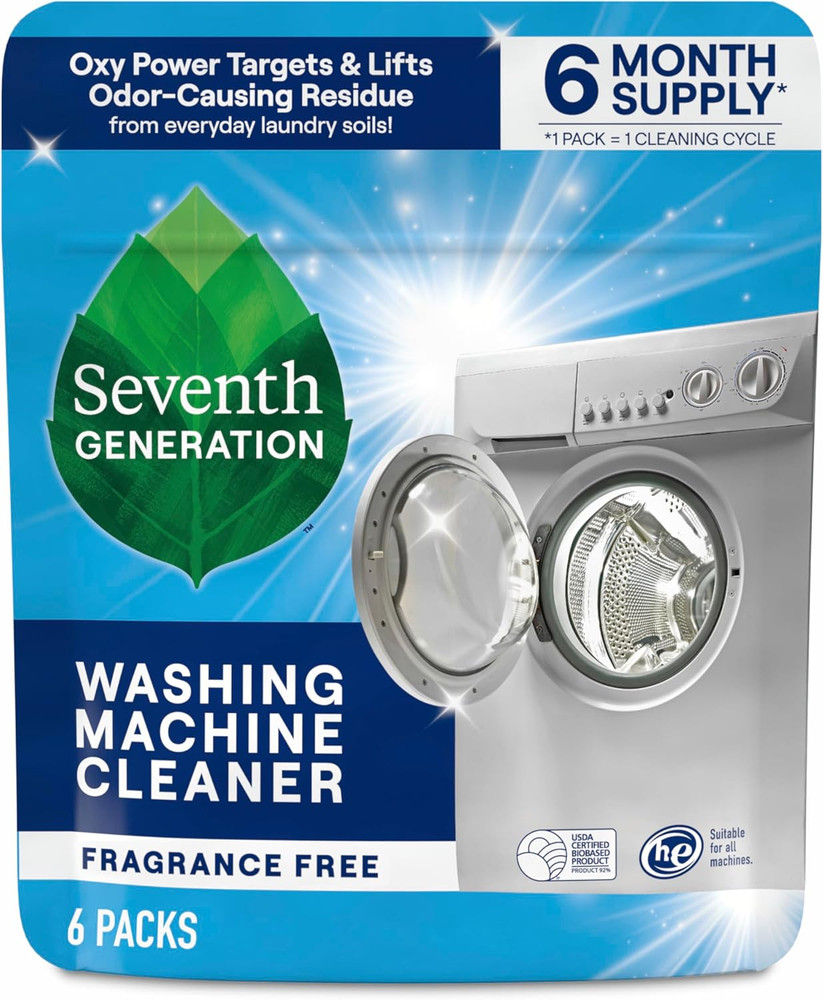Seventh Generation Washing Machine Cleaner 6 Count Free & Clear Targets Odor-Cau
