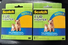 Lot 2 Scotch Fur Fighter Pet Hair Remover Refills 8 Sheets DISCONTINUED New