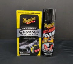 Meguiars Ultimate Ceramic Coating Kit 8oz & Hot Shine Tire Foam Spray 19oz 2Pack