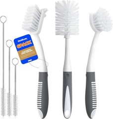 Dish Brush Set with Bottle Pan and Straw Brushes Kitchen Cleaning Tools