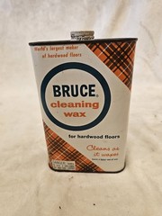Vintage Bruce Cleaning Wax for Hardwood Floors Antique Tartan Plaid 1/4 FULL