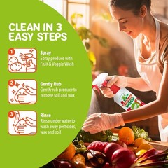 Fruit & Veggie Wash – Produce Cleaner Spray 32 fl oz | Removes Waxes & Harmfu…