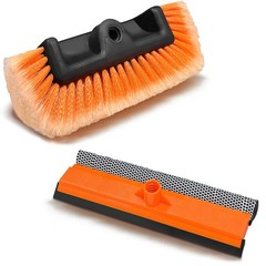 12″ Car Wash Brush with Soft Bristle + 10″ 2 in 1 Windshield Cleaner Squeegee…