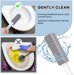 Natural Pumice Stones with Extra Long Handle for Toilet & Multi-Surface Cleaning