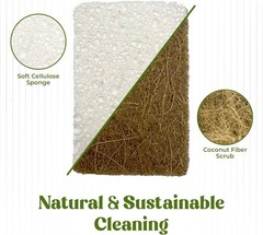 12 Pack Natural Kitchen Sponges – Biodegradable, Compostable, Sustainable Wood