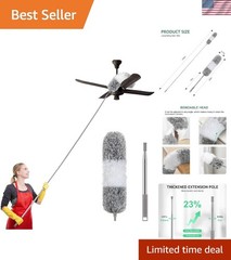 Extra-Long 100-Inch Extendable Duster with Bendable Microfiber Head for Easy …