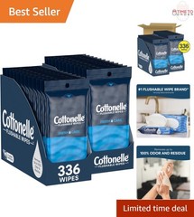 Wet Wipes Adult Flushable Septic Safe On-The-Go Pack of 24 336 Wipes