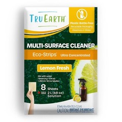 2 Pack of Tru Earth Multi-Surface Cleaner Eco-Strips – Lemon Fresh (16 Sheets)