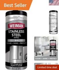Stainless Steel Cleaner, 30 Count Wipes, Anti-Fingerprint, Removes Grease, Wa…