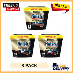 3 Pack Finish Ultimate 52 Count Dishwasher Pods Fresh Scent Powerful Clean